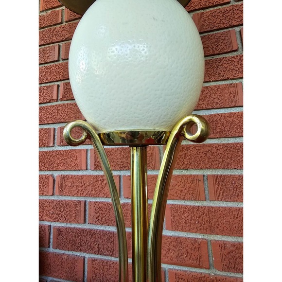 Vintage Hollywood Regency Ostrich Egg Lamp In The Style Of Maison Jansen - Picture 3 of 7